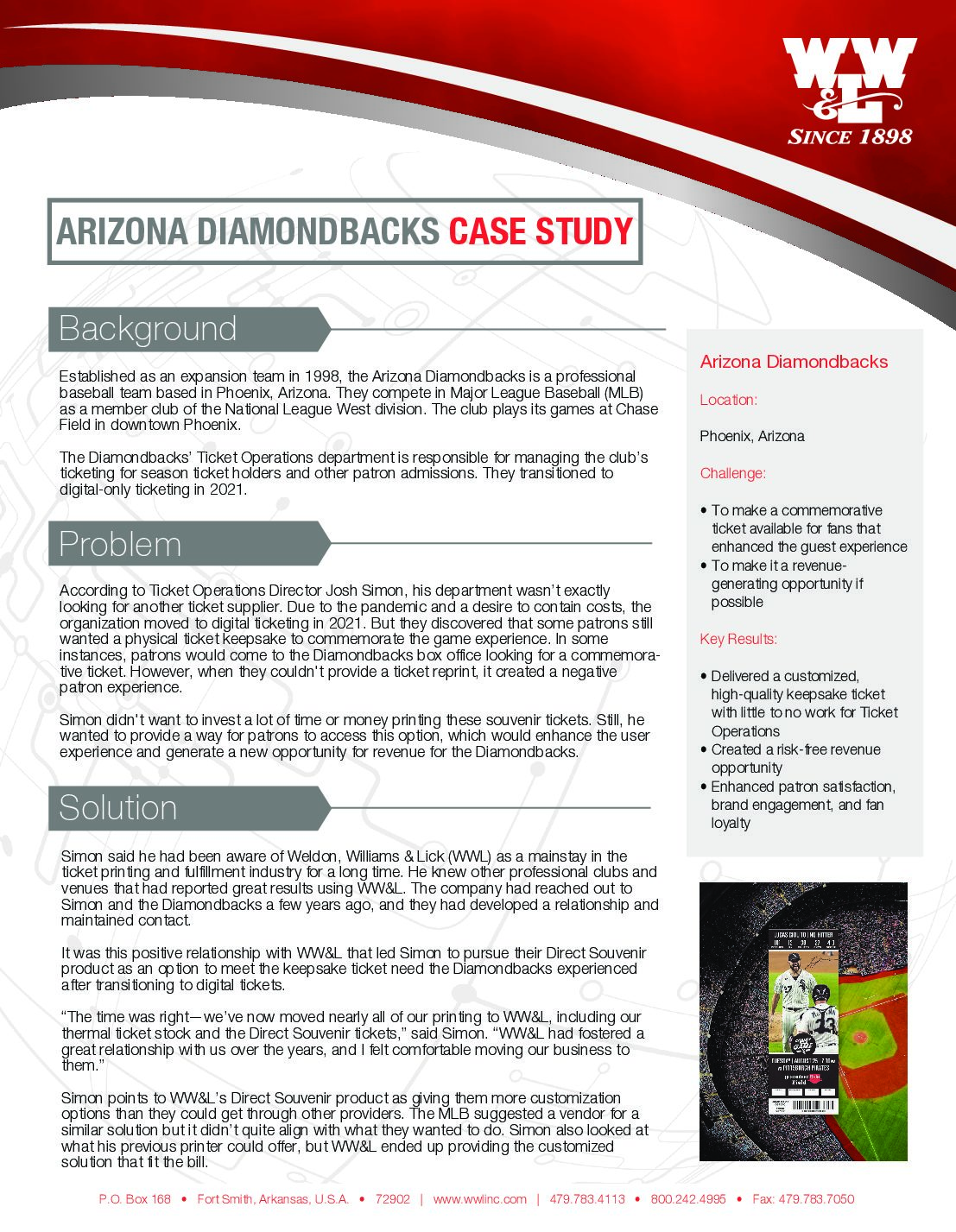 Arizona Diamondbacks WWL Case Study