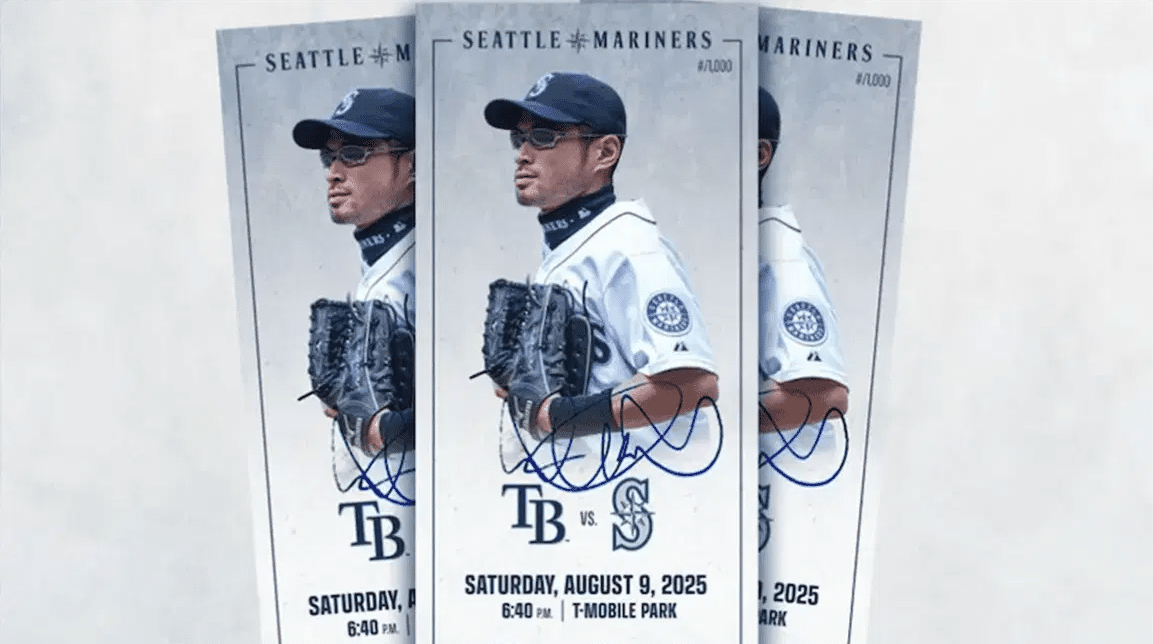 Seattle Mariners Suzuki Autographed Ticket 2025